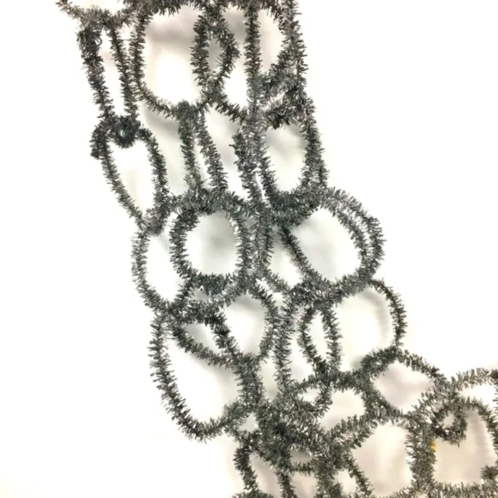 Vintage Silver Metallic Rustic Chain Christmas Holiday Garland